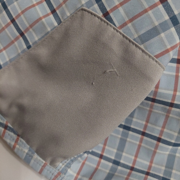 Simms Fishing Products Short Sleeve Button Down Shirt Blue Plaid Size S - Picture 3 of 5